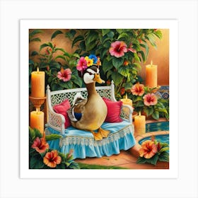 Duck On A Sofa Art Print