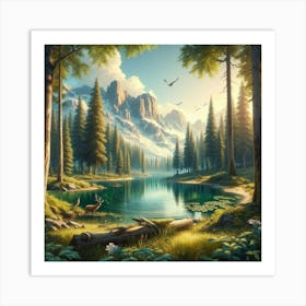 Lake In The Mountains 24 Art Print