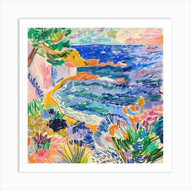 Seaside Doodle Matisse Style 6 Art Print
