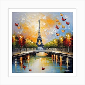 Paris With Butterflies 53 Art Print