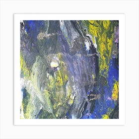 Abstract Painting, Acrylic On Canvas, Blue Color 1 Art Print