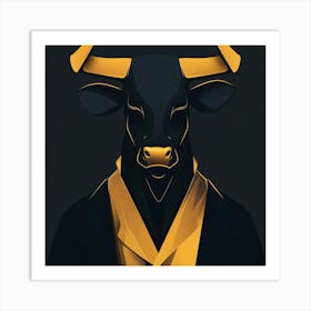 Bull With Horns Art Print