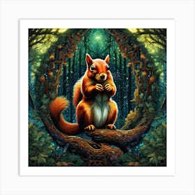 Squirrel In The Forest 165 Art Print