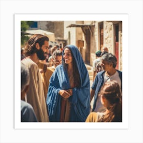 Jesus And The Woman Art Print