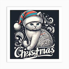 Christmas Cat 1 Art Print