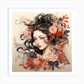 Geisha Japannese Vintage Art Art Print