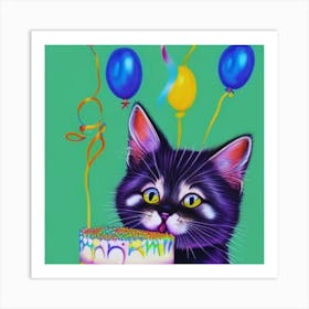 Birthday Cat3 Art Print