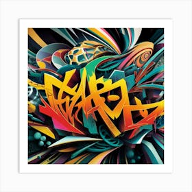 vibrant graffiti and abstract patterns Art Print Art Print