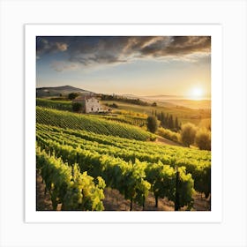 Sunset In Tuscany 2 Art Print