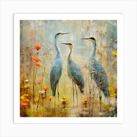 Blue Herons 1 Art Print