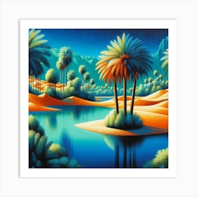 Palm Trees In The Desert Art Print