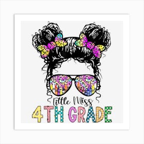 Little Miss 4th Grade For Kids Girls Back To School 1 Art Print