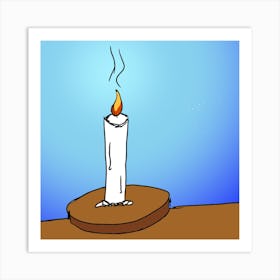 Candle On A Table Art Print