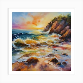 Sunset At The Beach 28 Art Print