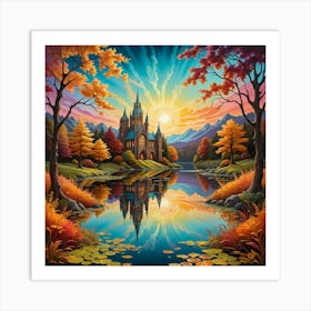 Castle By The Lake 1 Art Print