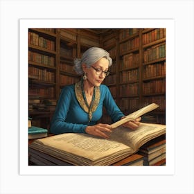 The Elderly Lady Librarian 045 Art Print