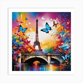 Paris With Butterflies 40 Art Print