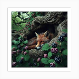 Fox In The Forest 4 Art Print