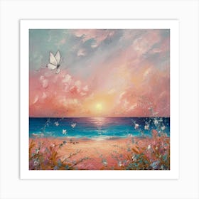 Sunset At The Beach 1 Art Print