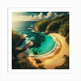 Aerial View Of A Beach Art Print