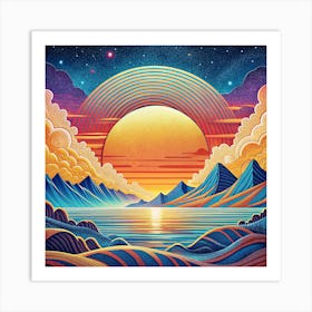 Sunrise at the Lake Art Print