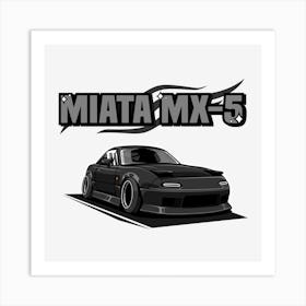 Mazda Mx-5 Black Art Print