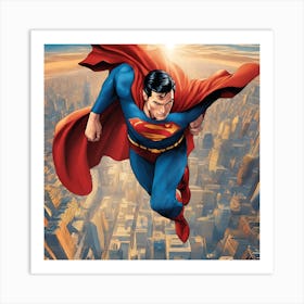 Superman Flying 1 Art Print