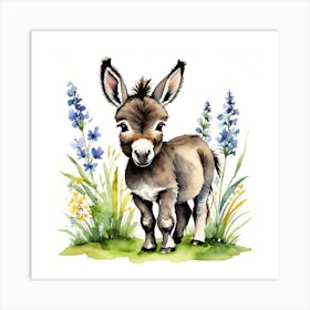 Baby donkey watercolour /2 Art Print