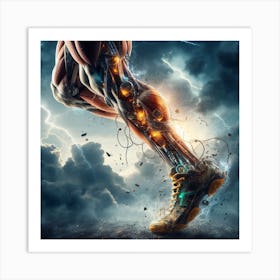 Cyborg running 2 Art Print