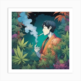 Boy Smoking Marijuana 1 Art Print