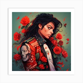 Hunzinator Michael Jackson With Tattoos Art Print