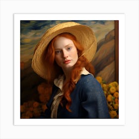 Girl In A Hat Art Print