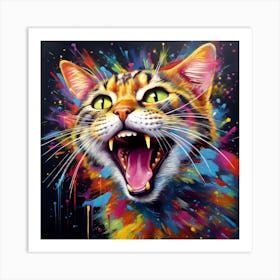 Splatter Cat 1 Art Print