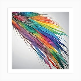 Rainbow Feathers 3 Art Print