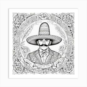 Mexican Man In Sombrero Art Print