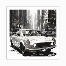 Classic Car In The City 3 Art Print