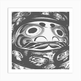  Japanese Daruma Doll  Davys Gray Art Print