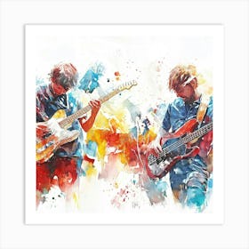 Two Musicians Playing Guitars 1 Art Print