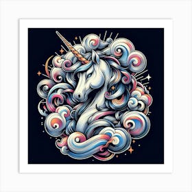 Unicorn In The Clouds 1 Art Print