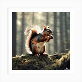 Squirrel In The Forest 227 Art Print