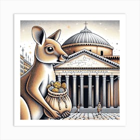 Kangaroo In Rome 1 Art Print