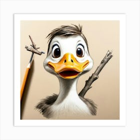 Duck Drawing 7 Art Print