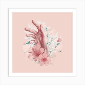 Flora In Hand Square Art Print