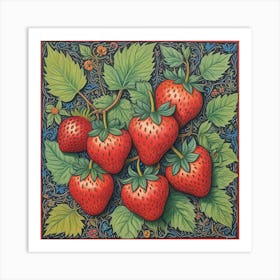 Strawberries On The Vine Art Print