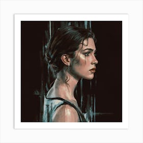 Girl In Black Art Print