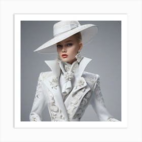 White Dress And Hat 1 Art Print