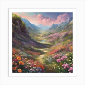 Valley Of Flowers 1 Art Print