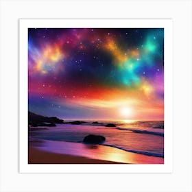 Rainbow Over The Ocean 10 Art Print