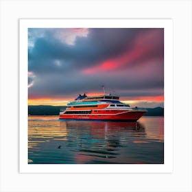 Sunset On A Cruise Ship 5 Art Print