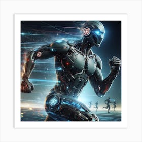 Robot Running 2 Art Print